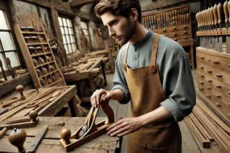 A Terdinail Woodworking Hand Tool Used to Remove Shaveings